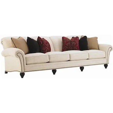 Edgewater Rolled Arm Extended Sofa with Decorative Nailhead Trim